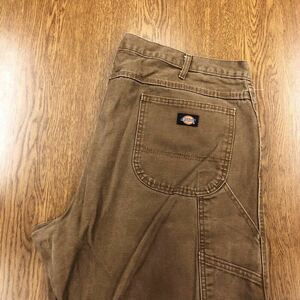 【EC283】Dickies W42 L32 大きいサイズ ビッグサイズ ペインターパンツ ワークパンツ ブラウン メンズブランド古着 ディッキーズ 送料無料