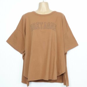 SM2★Tシャツ カットソー 半袖 大きいサイズF ゆったりシルエット♪大きめロゴ コットン100！ブラウン系 z1693