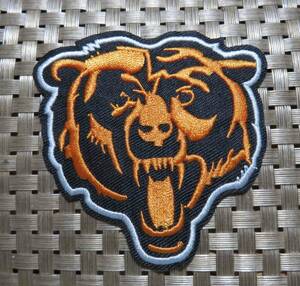 橙黒（熊顔）◆新品 NFLシカゴ・ベアーズChicago Bears熊　刺繍ワッペン◆アメリカ スポーツ◎アメフト アメリカンフットボール■衣服DIY■