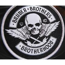 黒白◆新品Brotherhood兄弟ドクロBruder4brothersピストン　エンジンウィングワッペン◆ドイツ　アメリカ◆ミリタリー・オートバイ・ロック_画像8