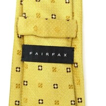 フェアファクス 花小紋柄 高級 シルク 日本 ブランド ネクタイ メンズ 黄 良品 FAIRFAX_画像3