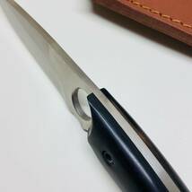 刃厚5mm 252g重型 高品質 アウトドアナイフ 鋼刃 薪割り 革製シース付き　キャンプ　アウトドア　ハイキング　野外登山_画像7