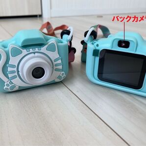 キッズカメラ 自撮りカメラ 前後カメラ ケース付 子供用デジタルカメラ SDカード トイカメラ バックカメラ付 プレゼント2