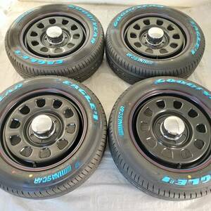 新品 デイトナ 17-6.5J＋38 6-139.7 ブラック タイヤ付4本SET 215/60R17 グッドイヤーナスカー ハイエース200系 (W2170-2)