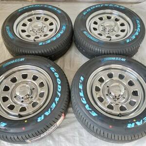 新品 デイトナ 16-6.5J＋45 6-139.7 クローム タイヤ付4本SET 215/65R16 グッドイヤーナスカー キャラバンE25/E26 NV350 (W1843-0)