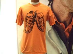 【ALL STAR/オールスター】USED加工 プリント 半袖 Tシャツ ORANGE L 新品/希少/ゆったり目/HIPHOP/アウトドア/ストリート/アメカジ/お買得