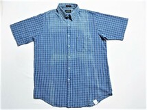 【CLEVE/クリーブ】WASHED COTTON チェック 半袖 シャツ BLUE M 新品/デッドストック/希少/ヴィンテージ/アウトドア/アメカジ/USA製/訳アリ_画像1