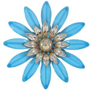 A8564◆【SARAH COVENTRY】◆ 1960s FASHION PETALS ◆ 大きな水色の花 エナメルペイント フラワーモチーフ ◆ ヴィンテージブローチ ◆