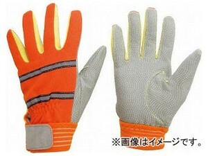 ミドリ安全 耐切創性 防火手袋(人工皮革・滑り止めタイプ) L MTK-500-OR-L(8192552)