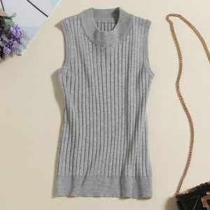  tops inner knitted tank top no sleeve gray simple adult pretty 