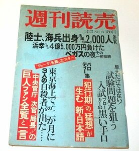 週刊読売 1980/ 松坂慶子 小柳ルミ子 青木雨彦×長谷川智恵子/ 有名大学合格者氏名 陸士、海兵出身活躍中2000人全氏名/ 黒鉄ヒロシ 他