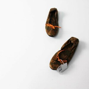  beautiful goods regular price 3.7 ten thousand archearushu camouflage pattern leather ballet shoes 37/ Brown flat shoes [2400013015608]