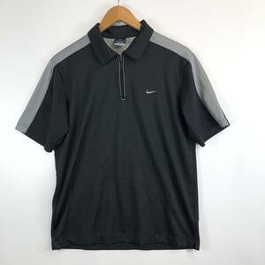 NIKEGOLF ナイキゴルフ ハーフジップ Tシャツ 速乾 襟付き ブラック グレー Lサイズ メンズ 126782