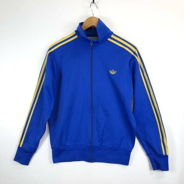 80s アディダス adidas vintage トラックジャケット ジャージ ブルー イエロー Sサイズ