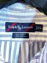 希少! RALPH LAUREN ポロ ラルフローレン 90s THE BIG SHIRTS ブルーストライプ オックスフォード ビッグ シャツ XL POLO AH.H 長谷川昭雄_画像3