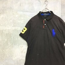 ◆大きいサイズ◆L◆お洒落な逸品◆POLO RALPH LAUREN/ポロラルフローレン 半袖 ポロシャツ ブラック サイズL メンズ K102 ｃ3185_画像2