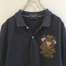 ◆お洒落な逸品◆大きいサイズ◆L◆Polo by Ralph Lauren/ラルフローレン 半袖 ポロシャツ ネイビー 紺 メンズ L ON1701_画像3