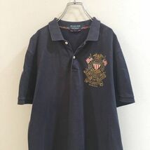 ◆お洒落な逸品◆大きいサイズ◆L◆Polo by Ralph Lauren/ラルフローレン 半袖 ポロシャツ ネイビー 紺 メンズ L ON1701_画像2