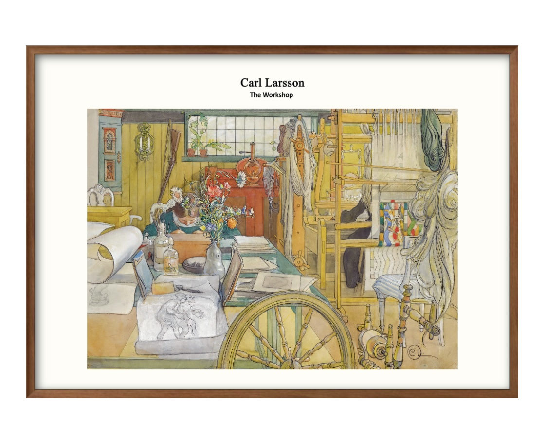 1-1688 ■ 免运费!! 艺术海报画 A3 尺寸 Carl Larsson 插画设计北欧哑光纸, 住房, 内部的, 其他的