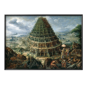 Art hand Auction 6782■Free shipping!!Art poster painting A3 size Marten van Valkenborch Tower of Babel design Scandinavian matte paper, residence, interior, others