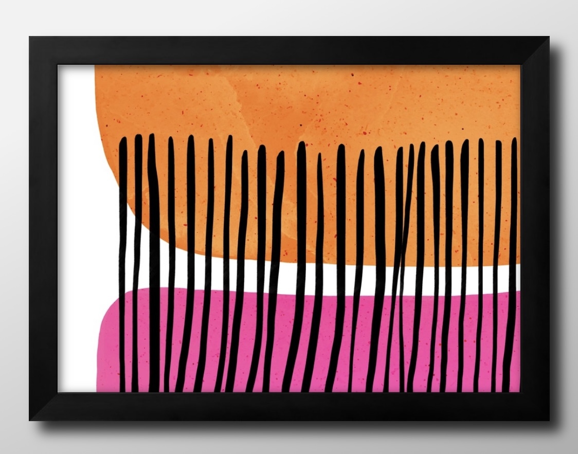 12331■무료 배송!!아트 포스터 페인팅 A3 사이즈 현대 미술 오렌지 핑크 일러스트 디자인 스칸디나비아 무광택 용지, 거주, 내부, 다른 사람