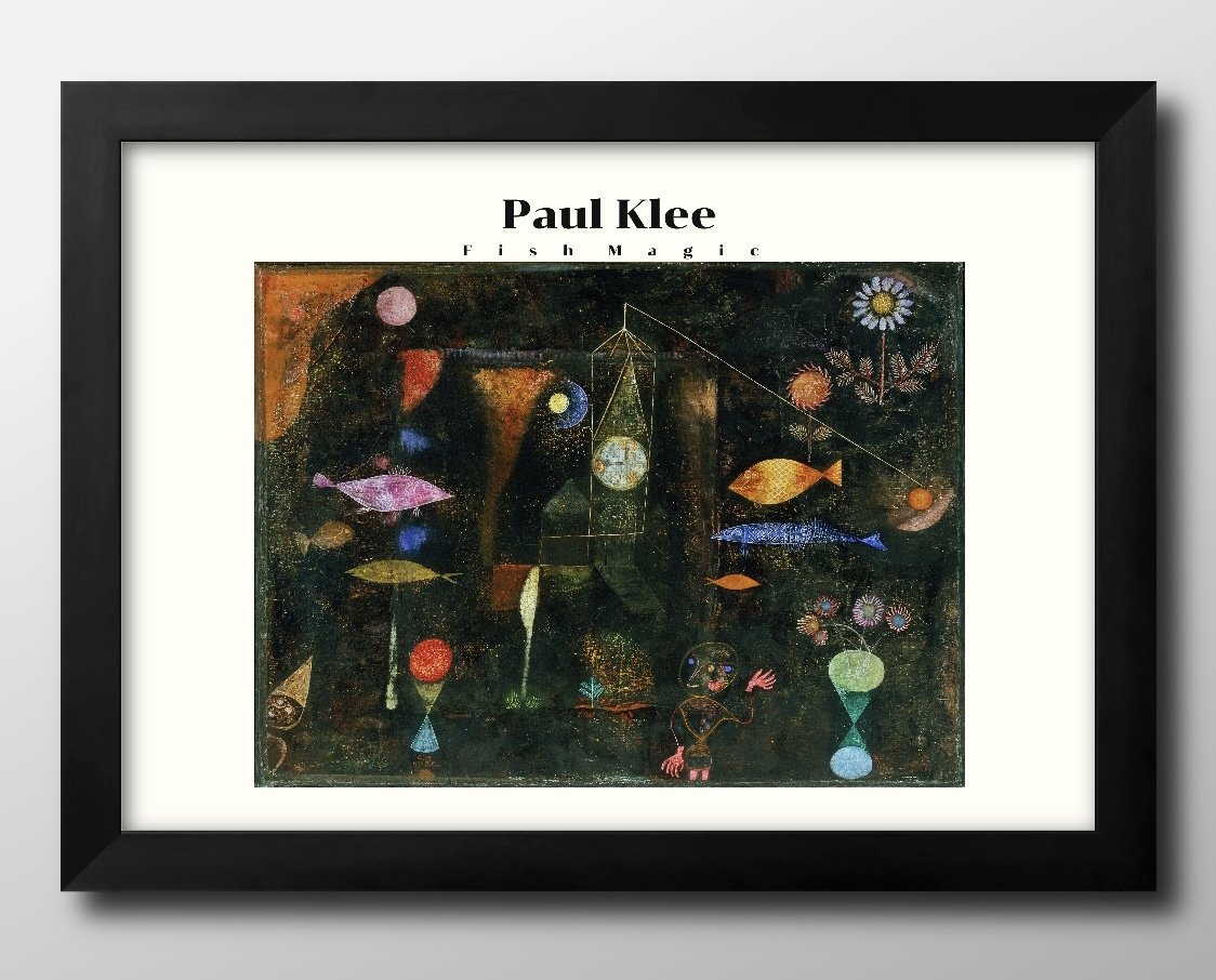 12703■Free shipping!! Art poster painting A3 size Paul Klee The Magic of Fish illustration design Nordic matte paper, Housing, interior, others