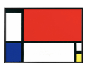 Art hand Auction 2563■무료배송!! 아트 포스터 페인팅 A3 크기 빨간색의 Piet Mondrian Composition, 파란색과 노란색 디자인의 북유럽 무광택 종이, 주택, 내부, 다른 사람