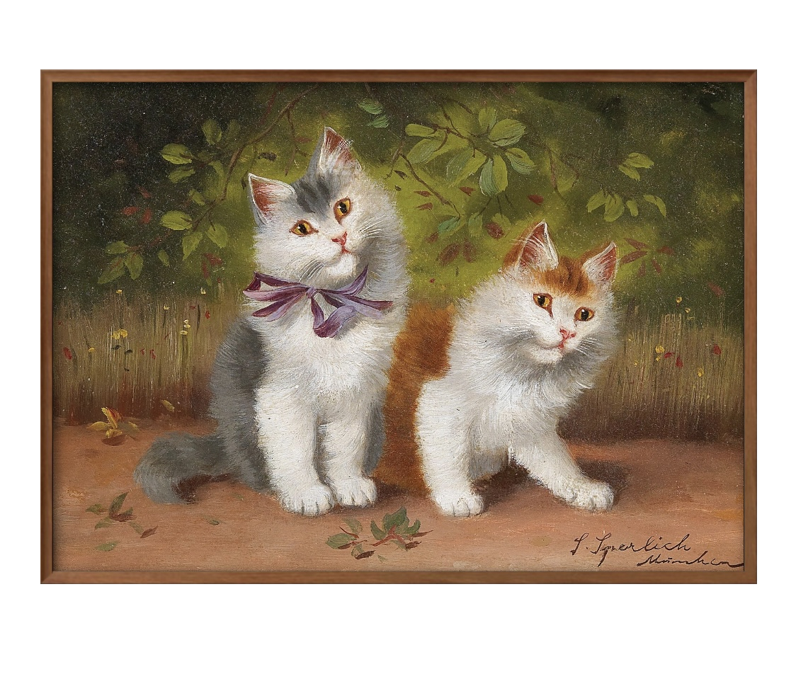 6609 ■ Free shipping!! Art poster painting A3 size Alfred Arthur Brunel de Neville Cat illustration design, Housing, interior, others