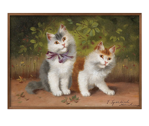 Art hand Auction 6609 ■ Free shipping!! Art poster painting A3 size Alfred Arthur Brunel de Neville Cat illustration design, Housing, interior, others