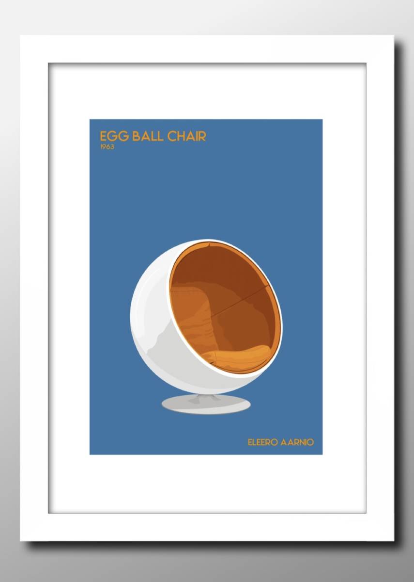 12927 ■شحن مجاني!! لوحة ملصق فني مقاس A3 كرسي Eero Aarnio Eggball تصميم توضيحي من الورق الاسكندنافي غير اللامع, السكن, الداخلية, آحرون