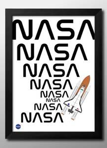 Art hand Auction 13214■送料無料!!アートポスター 絵画 A3サイズ 『NASA スペースシャトル アメリカ航空宇宙局』イラスト デザイン 北欧 マット紙, 住まい, インテリア, その他