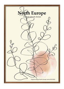 Art hand Auction 1-7570 ■ ¡¡Envío gratis!! Póster artístico pintura tamaño A3 diseño de ilustración botánica nórdica papel mate nórdico, Alojamiento, interior, otros