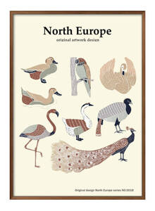 Art hand Auction 1-7566■Free shipping!! Art poster painting A3 size Northern Europe series North Europe Animals illustration design Nordic matte paper, Housing, interior, others