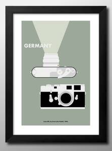 Art hand Auction 12991■Free shipping!!Art poster painting A3 size Leica camera Leica M3 illustration design Scandinavian matte paper, residence, interior, others