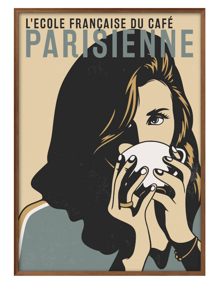 9032 ■Livraison gratuite !! Affiche d'art peinture format A3 Parisienne café France Illustration Vintage Design papier mat scandinave, résidence, intérieur, autres