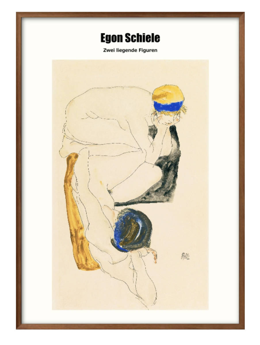 1-1614 ■ Free shipping!! Art poster painting A3 size Egon Schiele illustration design Nordic matte paper, Housing, interior, others