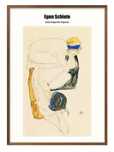 Art hand Auction 1-1614 ■ 무료배송!! 아트 포스터 그림 A3 사이즈 에곤 실레 일러스트 디자인 북유럽 무광택 종이, 주택, 내부, 다른 사람