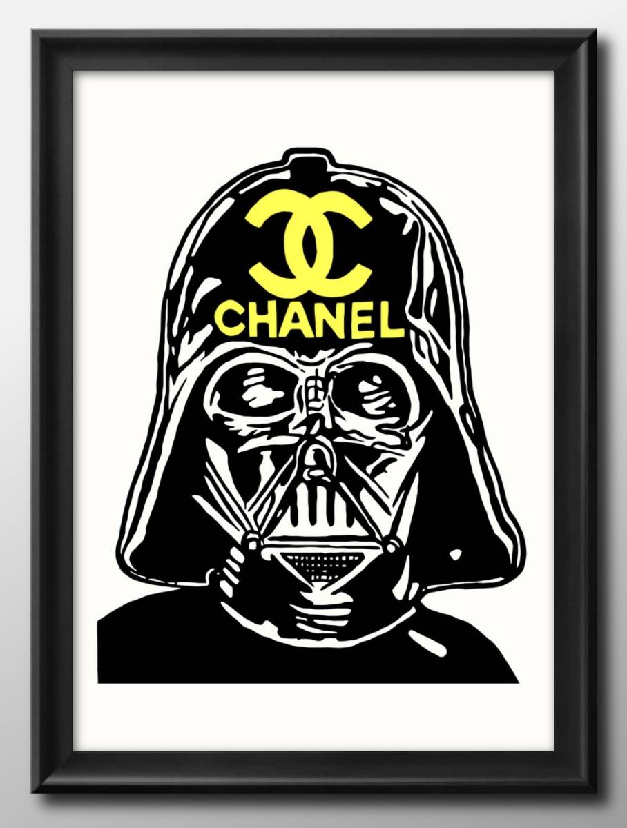 12333■Free shipping!! Art poster painting A3 size Darth Vader x Chanel Homage illustration design Nordic matte paper, Housing, interior, others