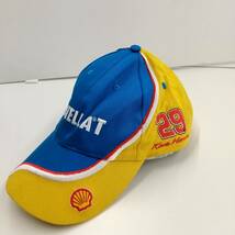 【S1】shell ROTELLAT キャップ ブルー イエロー 青 黄色 ツバ付き 6パネル スポーツ 野球帽 帽子 レース 古着 輸入【23 0331】_画像2