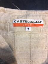 CASTELBAJAC SPORT 長袖シャツ　ボタンダウンシャツ　ネルシャツ アイボリー　ワッペン付き　ベアワッペン　シャツ　フラップ　カットソー_画像3