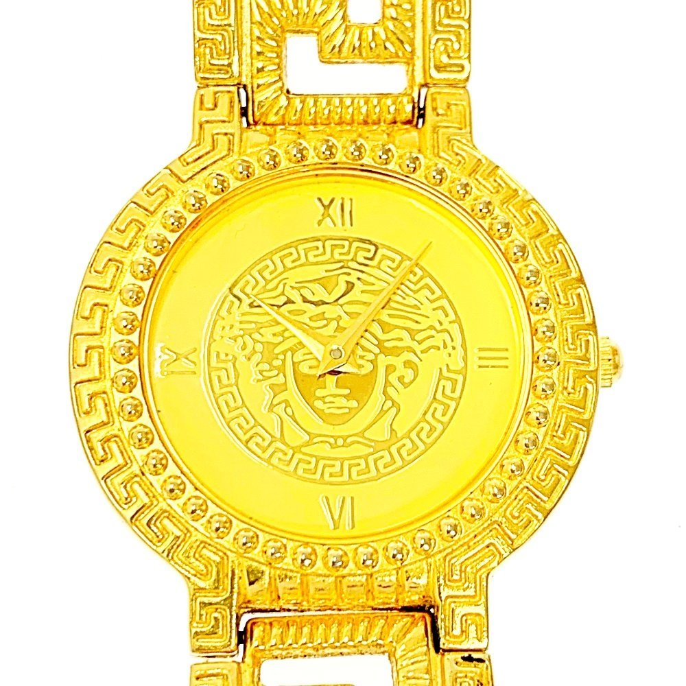 ヴェルサーチ 腕時計 ヴィンテージ VERSACE ゴールドクォーツ ユニ