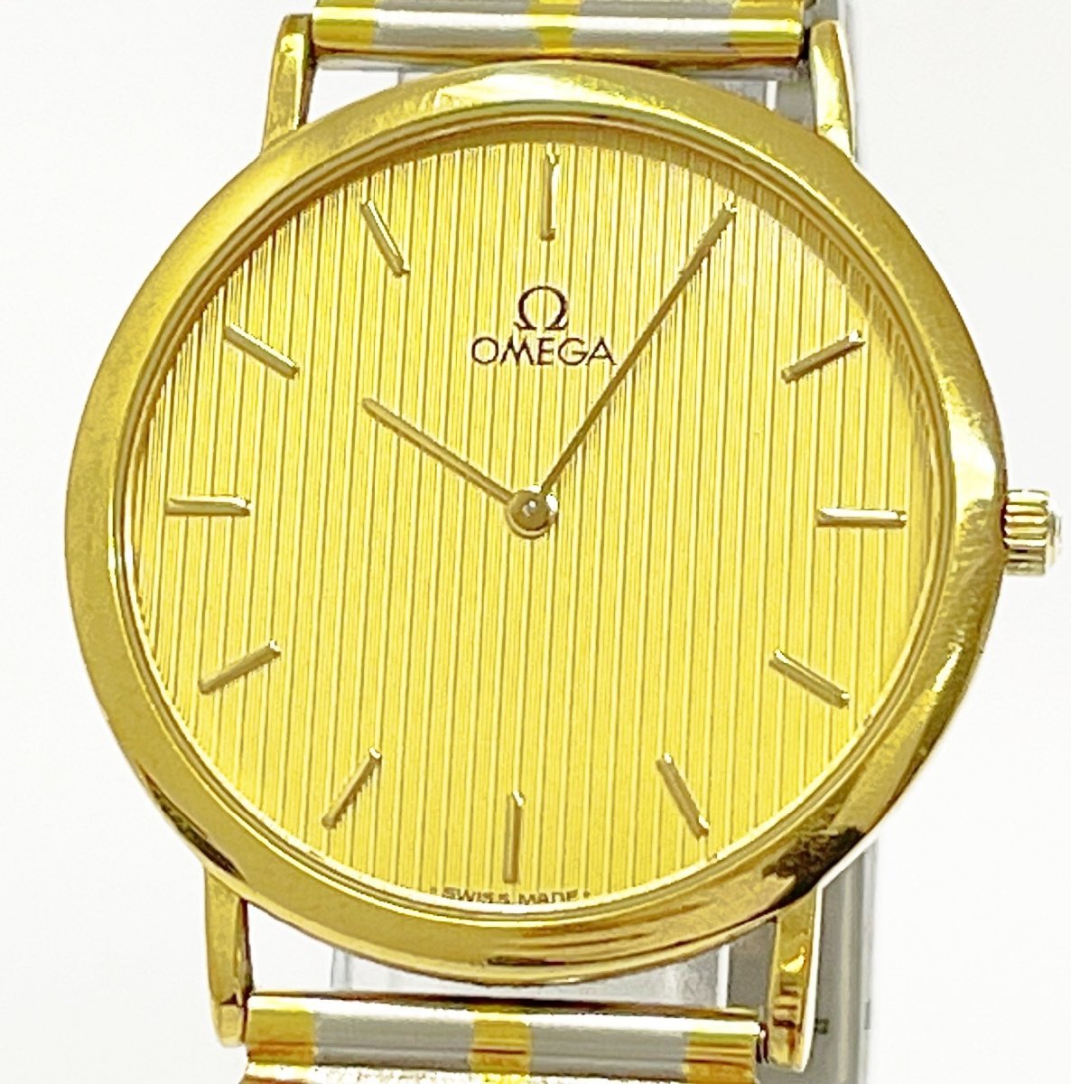 スイーツ柄 ブルー 【訳有り美品】OMEGA devil オメガ デビル ゴールド
