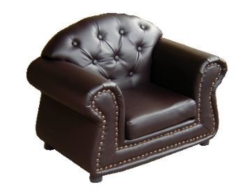 キッズソファ 子供 1人掛け ブラウン 脚付き ミニソファ 両袖机 ペットソファ