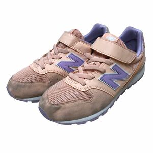 AF401 newbalance ニューバランス YV996 ローカットスニーカー 24cm 肌色 パープル ベルクロ 人気モデル