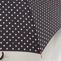CELINE セリーヌ 傘 USED美品 マカダム ドット ブラック ピンク 高級 ブランド 60cm S8245_画像5