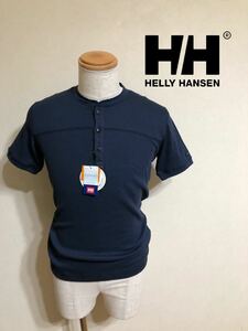 [ new goods ] HELLY HANSEN Helly Hansen outdoor waffle thermal stretch T-shirt tops size M short sleeves navy HH31301