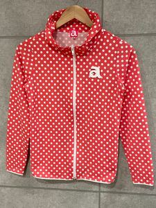  spring previously! archivioaruchibio. origin Logo dot thin Zip up jacket frill pink series 36 size lady's Golf wear new ×