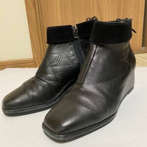 DAKS ダックス ショートブーツ レザーブーツ 黒 ヒール　約5cm サイズ23cm 本革　ブーツ　黒ショートブーツ