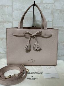  as good as new! beautiful goods!kate spade Kate Spade 2way handbag pink ribbon tassel leather shoulder bag 