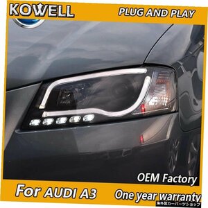 アウディA3LEDヘッドライト2008-2012ヘッドライトバイキセノンヘッドランプLEDDRLカーライト用のKOWELLカースタイリング KOWELL Car Styli